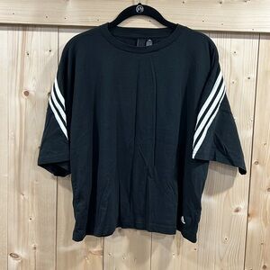 Adidas Future Icon 3 Stripes boyfriend fit cropped tee